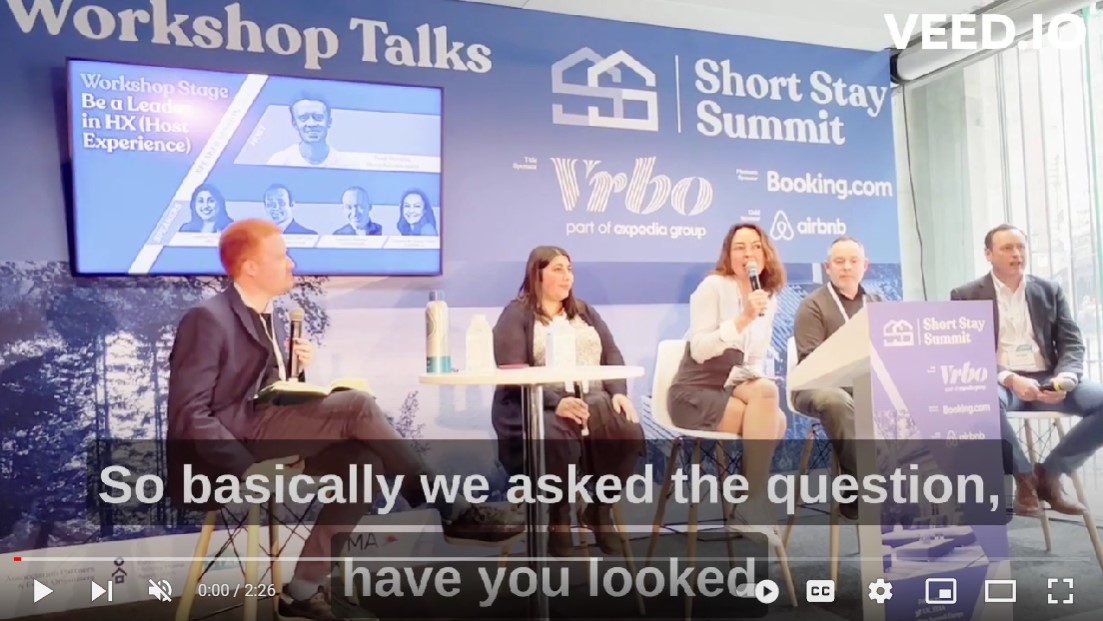 Panel Sustonica & Expedia at Short Stay Summit in London, April 2023